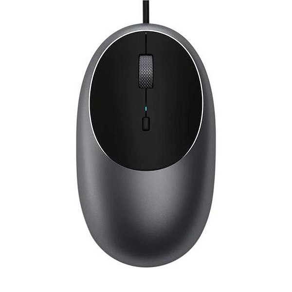 Mouse Satechi C1 USB-C com fio, 3200 DPI ajustável, 3 botões, cor cinza