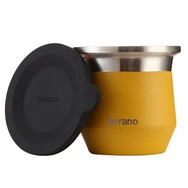 Cuia Terrano Flap com Tapa 170ML - Amarelo Forte