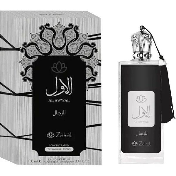 Perfume Masculino Lattafa Al Awwal Zakat EDP 100mL Prata