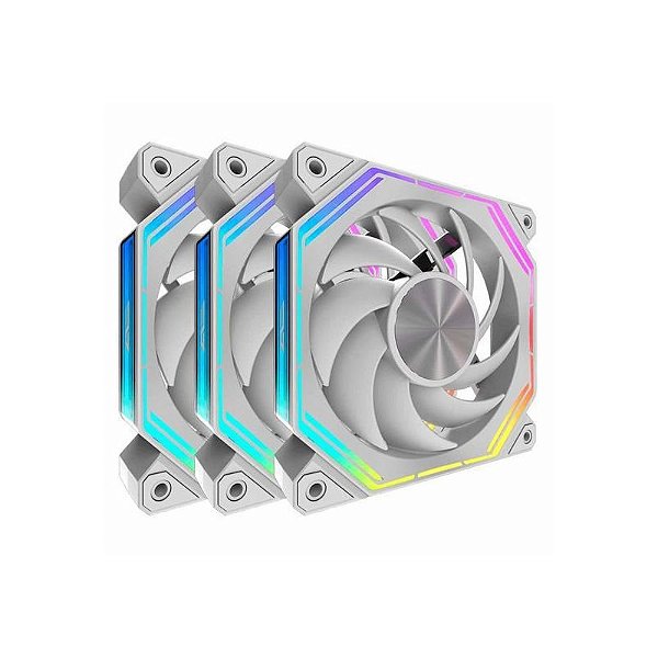 Ventoinha Cooler Aigo Darkflash INF34 3X1 Argb-PWM Branca