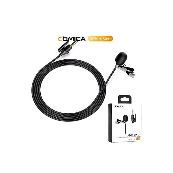 Microfone Lapela Comica CVM-SM01 Profissional com Alta Captação de Áudio
