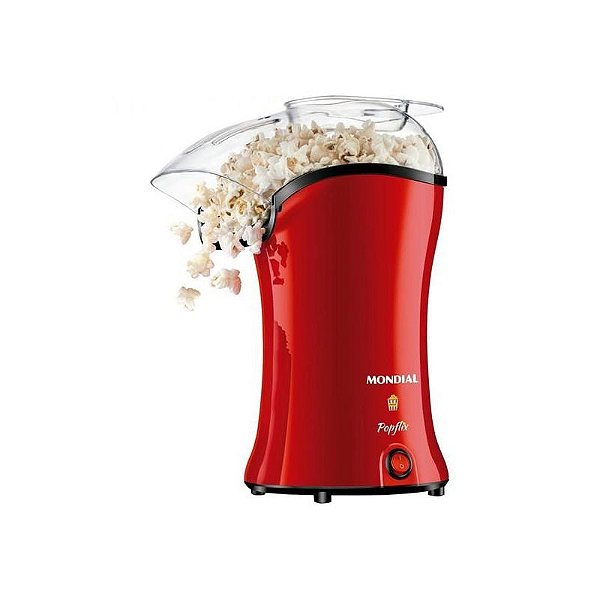 Máquina de Pipoca Elétrica Mondial Pop Flix Vermelha 220V - Compacta e Eficiente