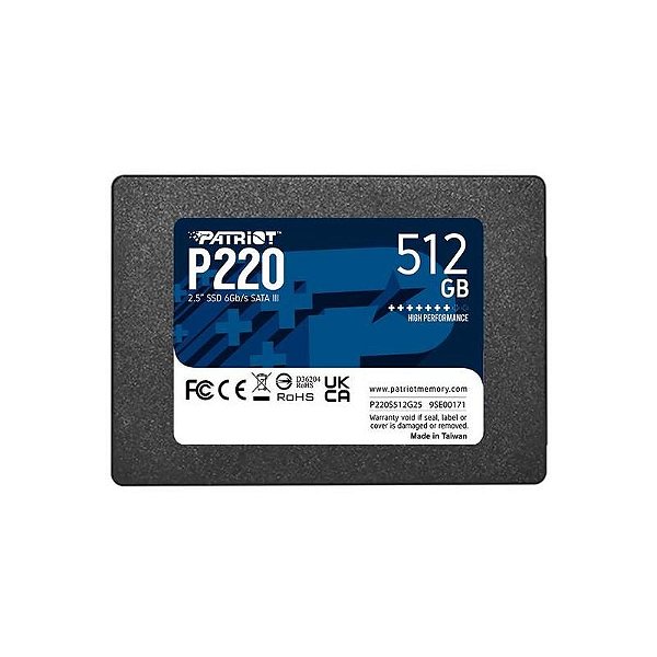 SSD Patriot 512GB P220 2.5 SATA III - Desempenho e Confiabilidade Elevados