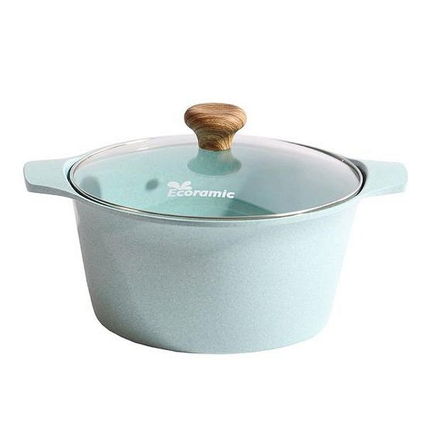 Cacerola Cerâmica Ecoramic com Tampa Verde 22 cm - Qualidade e Estilo para sua Cozinha