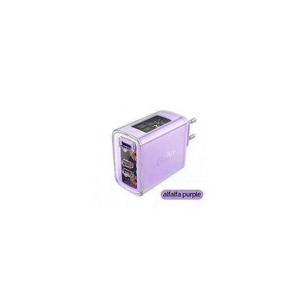 Carregador Duplo A45 65W Usb-A + Usb-C Roxo