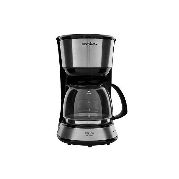 Cafeteira Elétrica Britânia Inox Plus BCF36I - 30 Xícaras - 750W - 110V - Preto