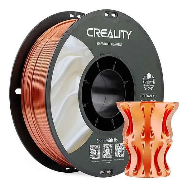 Filamento 3D Creality CR-Silk 1KG 1.75MM - Cobre para Impressoras 3D