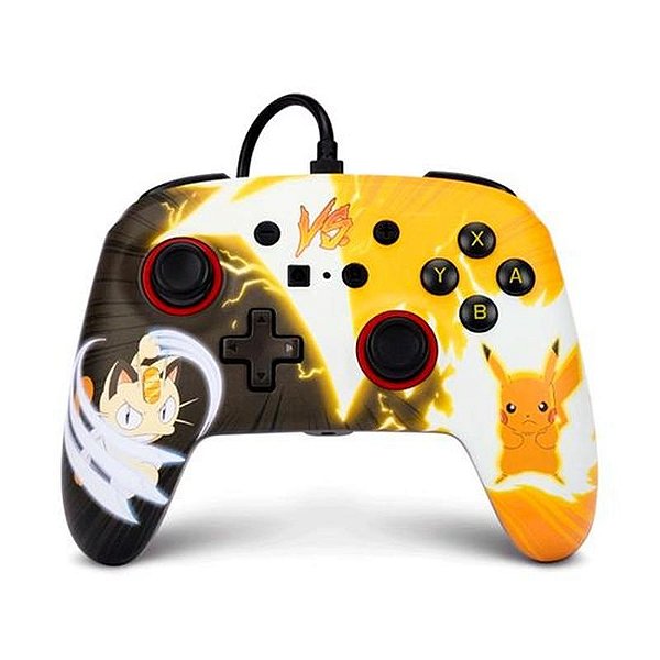 Controle PowerA Wired Pikachu vs Meowth para Nintendo Switch - PWA-A-00601