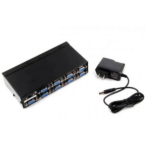 Divisor VGA Microfins 1x8 2508A - Conector 1 Entrada e 8 Saídas