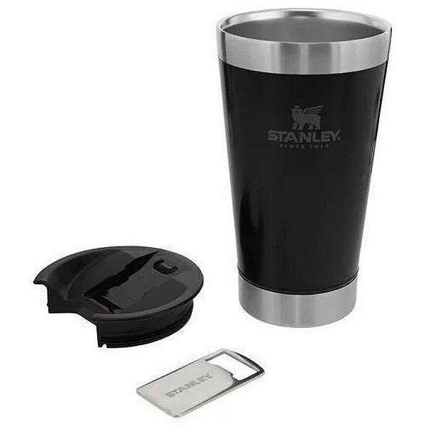 Copo Térmico Stanley com Tampa e Abridor - 473ML - Preto para Cerveja