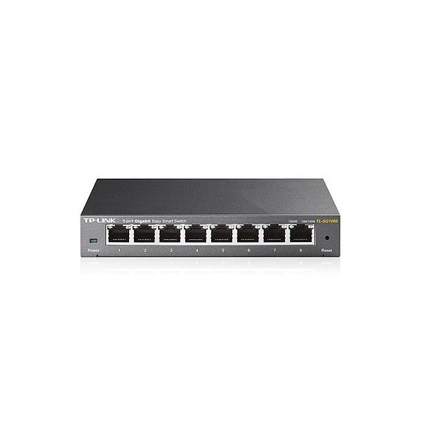 Switch TP-Link TL-SG108E - Switch Gigabit 8 Portas 1000 Mbps - Cor Cinza