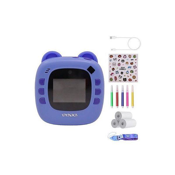Câmera Digital Infantil Sate A-DV945 com Impressora – Azul
