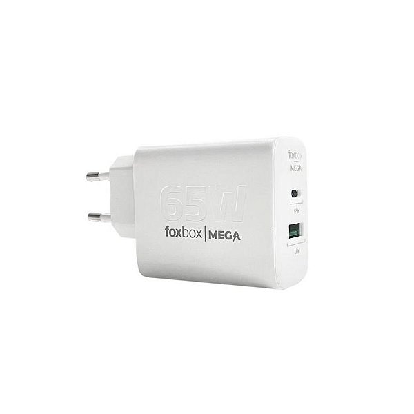 Carregador Foxbox Ultra PD 65W Max USB-A e USB-C - Branco, Alta Performance