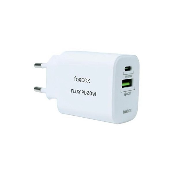Carregador Fox Box Mega PD 65W com Corrente Adaptativa - Branco e Eficiente