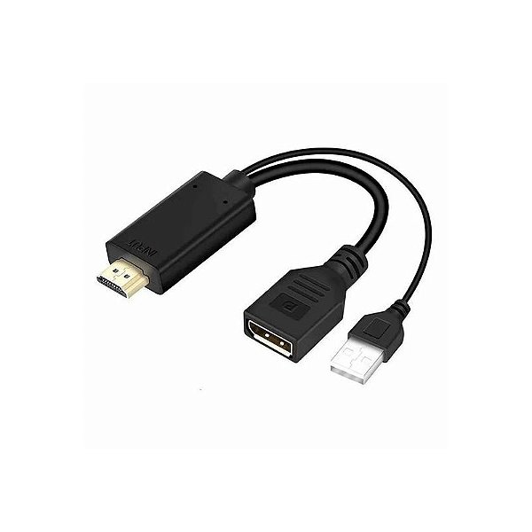 Adaptador HDMI para DisplayPort Fêmea e USB 2.0 Macho - Resolução 4K