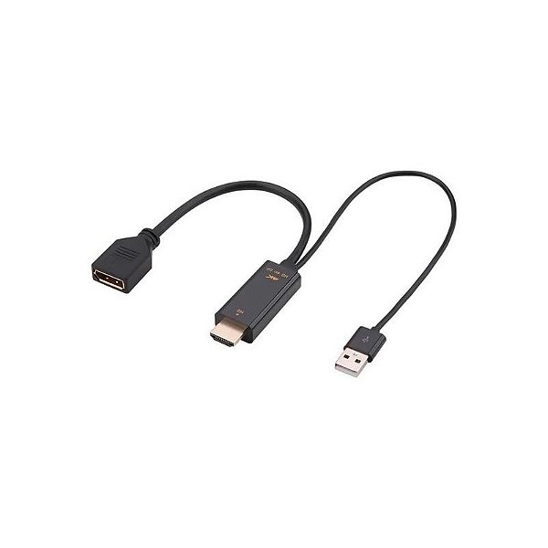 Adaptador HDMI Macho para DisplayPort Fêmea e USB 2.0 - Suporte 4K H146