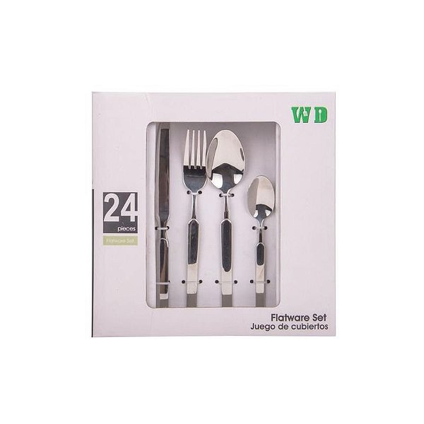 Conjunto Completo de Talheres de Inox 24 Peças para Refeições Sofisticadas