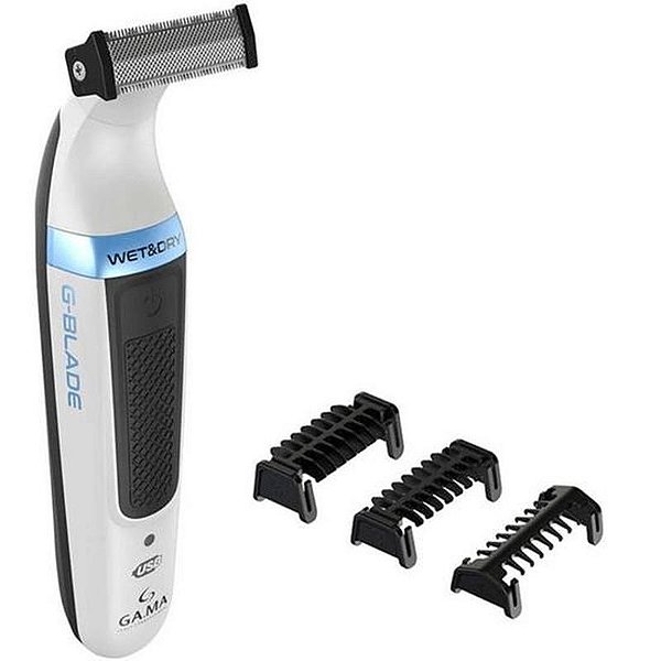Aparador de Barba Gama G-Blade-BG Recarregável – Branco e Preto
