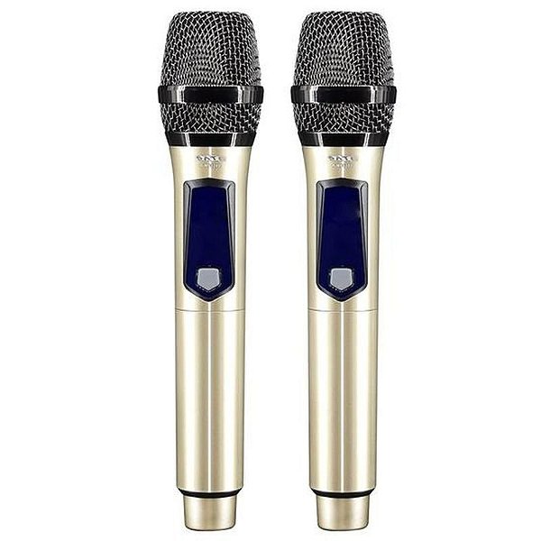Microfone Sem Fio Sate A-MK1202 - Modelo Dourado de Alta Qualidade