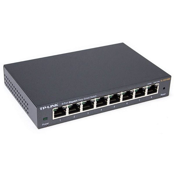 Switch Inteligente Tp Link TL-SG108E 8 Portas 10/100/1000 - Conectividade Rápida e Inteligente