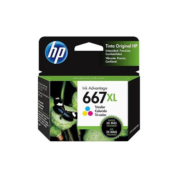 Cartucho De Tinta Hp 667Xl Color - Modelo 3Ym80Al