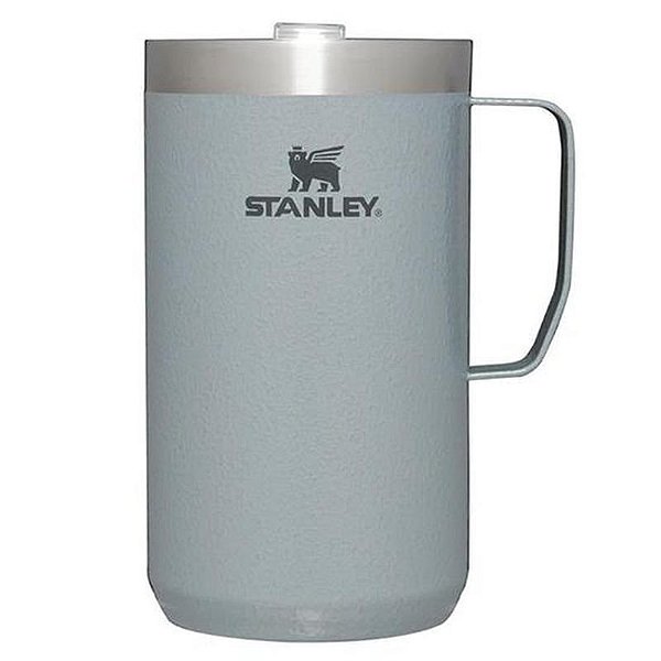 Caneca Térmica Stanley Stay Hot - Mug Camp 709 ML em Prata Hammertone