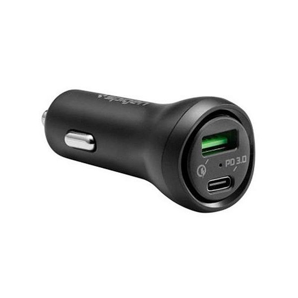 Carregador Veicular Spigen Steadiboost USB-A/USB-C - Preto