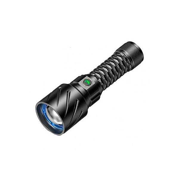 Lanterna USB-C Tubarão Sorridente SD-7012 com Bateria Recarregável Preta