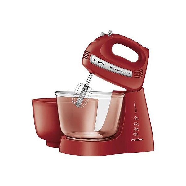 Batedeira Premium Mondial B-55-R 220V/500W - Vermelho Elegante e Eficiente