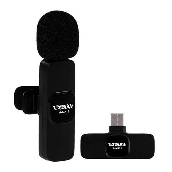 Microfone Profissional Sate A-MK11 para Celular com Conexão Tipo-C