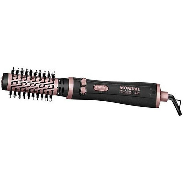Escova Secadora Bivolt Mondial Erb-01 - Preto E Rosa Elegante