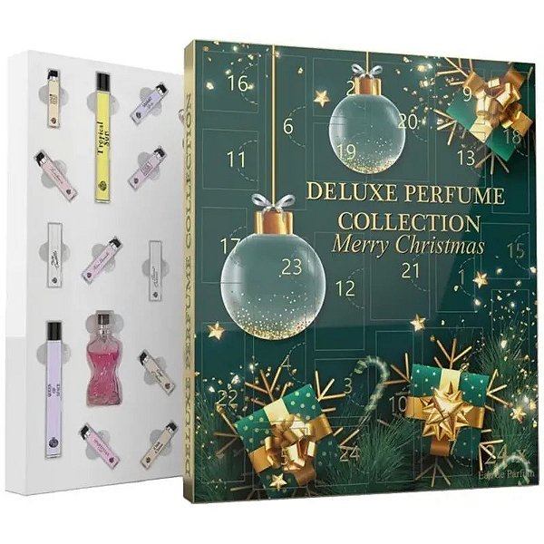 Coleção Natalina de Perfumes EDP Femininos - 24 Frascos Luxuosos