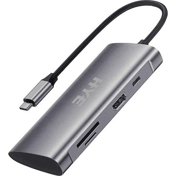 Hub Multifuncional HYEHU-71 USB-C/HDMI/SD - 7 em 1 para Conexões Práticas