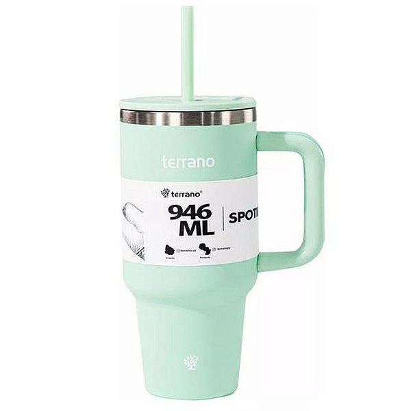 Copo Térmico Terrano Spotie 946ML - Cor Verde Água