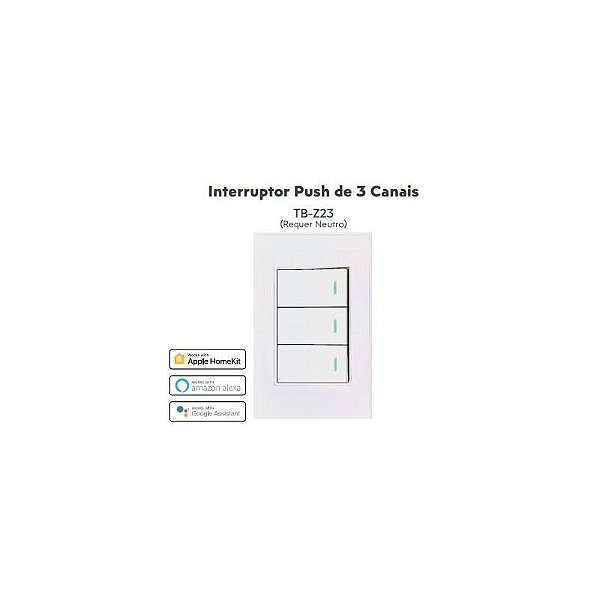 Interruptor Inteligente Zigbee Zemismart Touch 3 Botões Branco