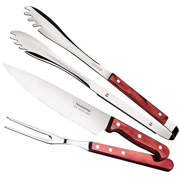 Conjunto de Utensílios para Churrasco Tramontina 3 Peças - 21198/761