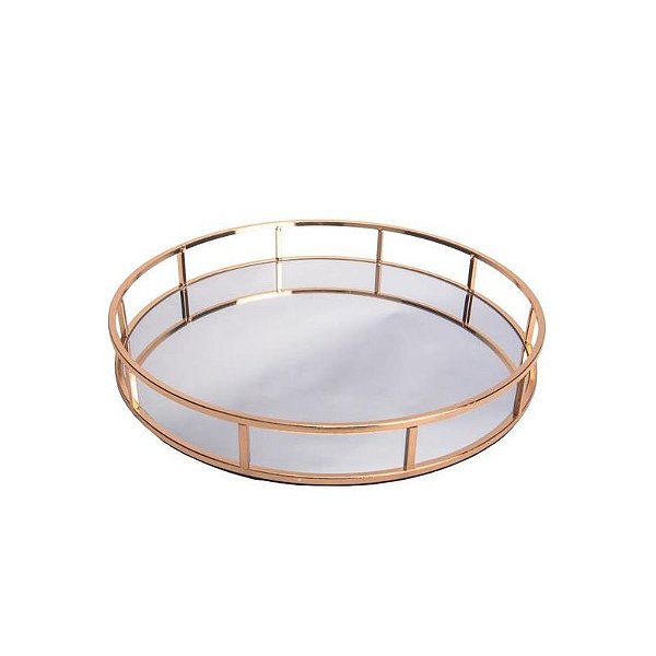 Bandeja Redonda Espelhada 38CM para Decoração e Servir