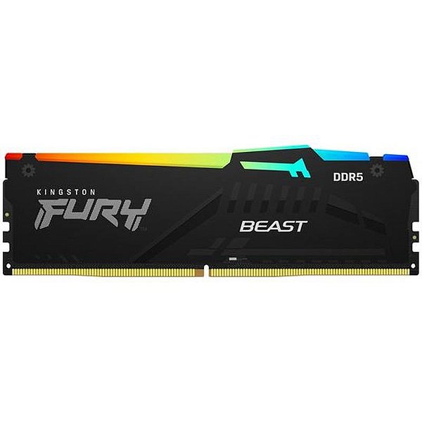 Memória RAM DDR5 Kingston 5200MHz 8GB Fury Beast RGB - Preto