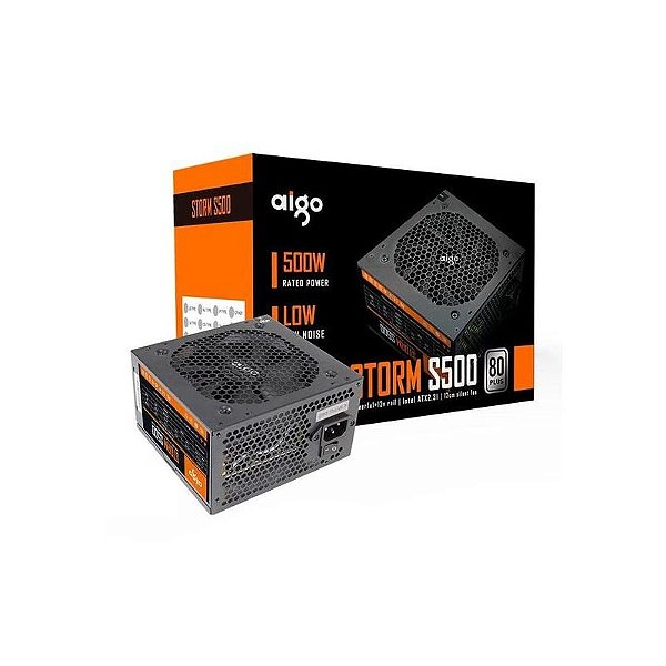 Fonte de Alimentação Aigo Storm S500 500W 80Plus Branco - Bivolt