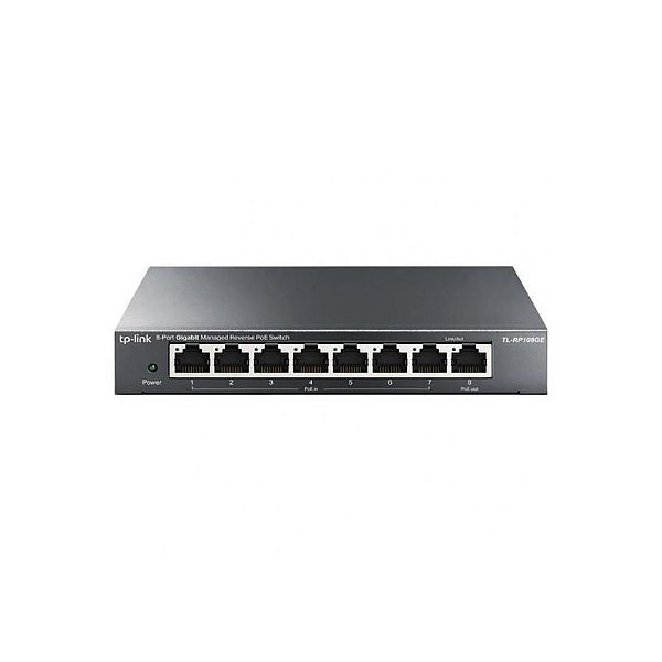 Switch de Rede TP-Link 8 Portas TL-RP108GE 10/100 com PoE e Reversão