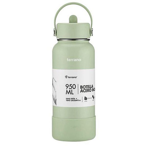 Garrafa Térmica Terrano 950ML Verde Oliva com Tampa Tipo Pico