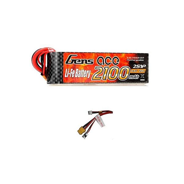 Bateria Gens Ace 6.6V 2100mAh 20C Life com Conectores Futaba/XT60