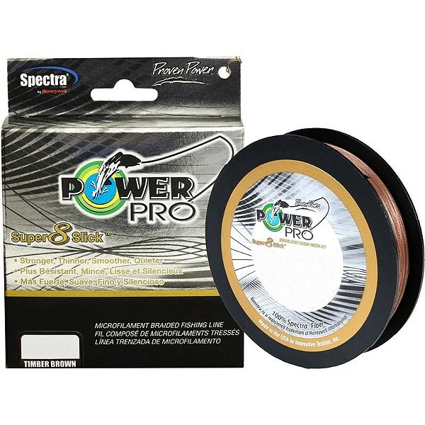 Linha de Pesca Power Pro Super 8 Slick Timber Brown 80Lb 37Kg 0.43Mm 135M