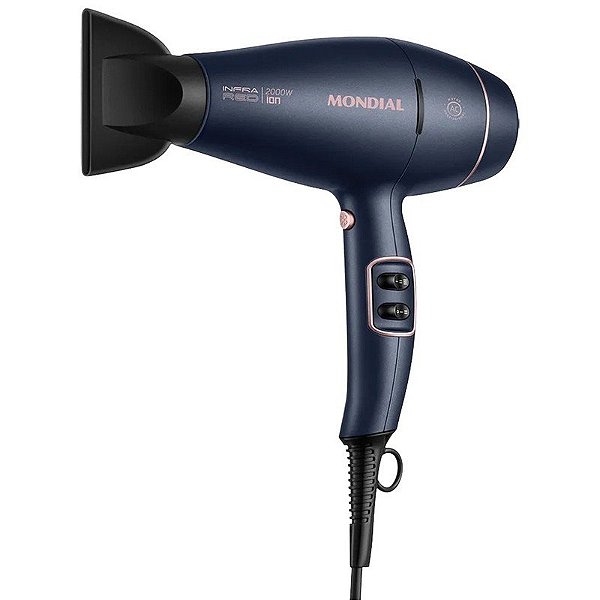 Secador de Cabelo Mondial SCP-01-IR Infra Red 110V~50Hz - Azul/Rosa Dourado