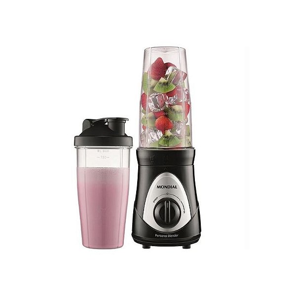 Liquidificador Mondial Personal Blender Preto e Prata 220V