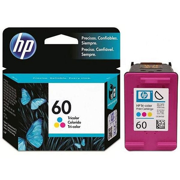 Cartucho de Tinta Colorida HP 60 CC643WL 6,5ML para Impressoras