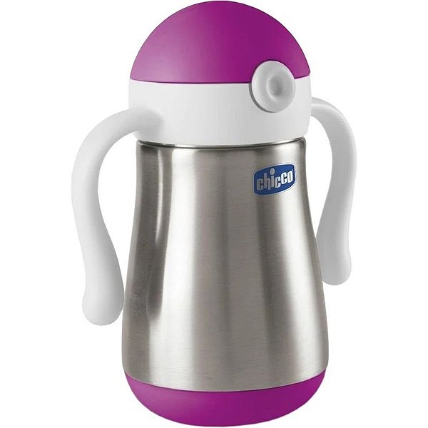Copo Térmico Chicco Power Cup Roxo - 18 Meses e Mais, Design Moderno e Funcional