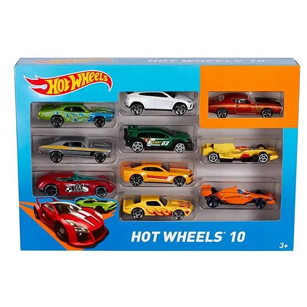 Coleção de Carrinhos Hot Wheels Mattel - 10 Unidades - Diversão e Aventura