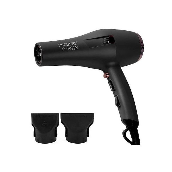 Secador de Cabelo Turbo Prosper P-6818 7.200W Bivolt - Preto Profissional
