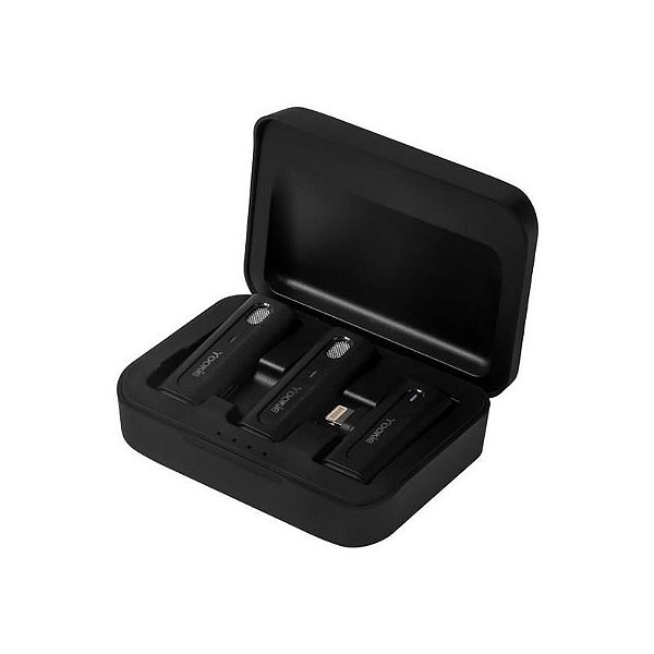Microfone Sem Fio Yookie YE15 para Smartphone com Conector Lightning - Preto